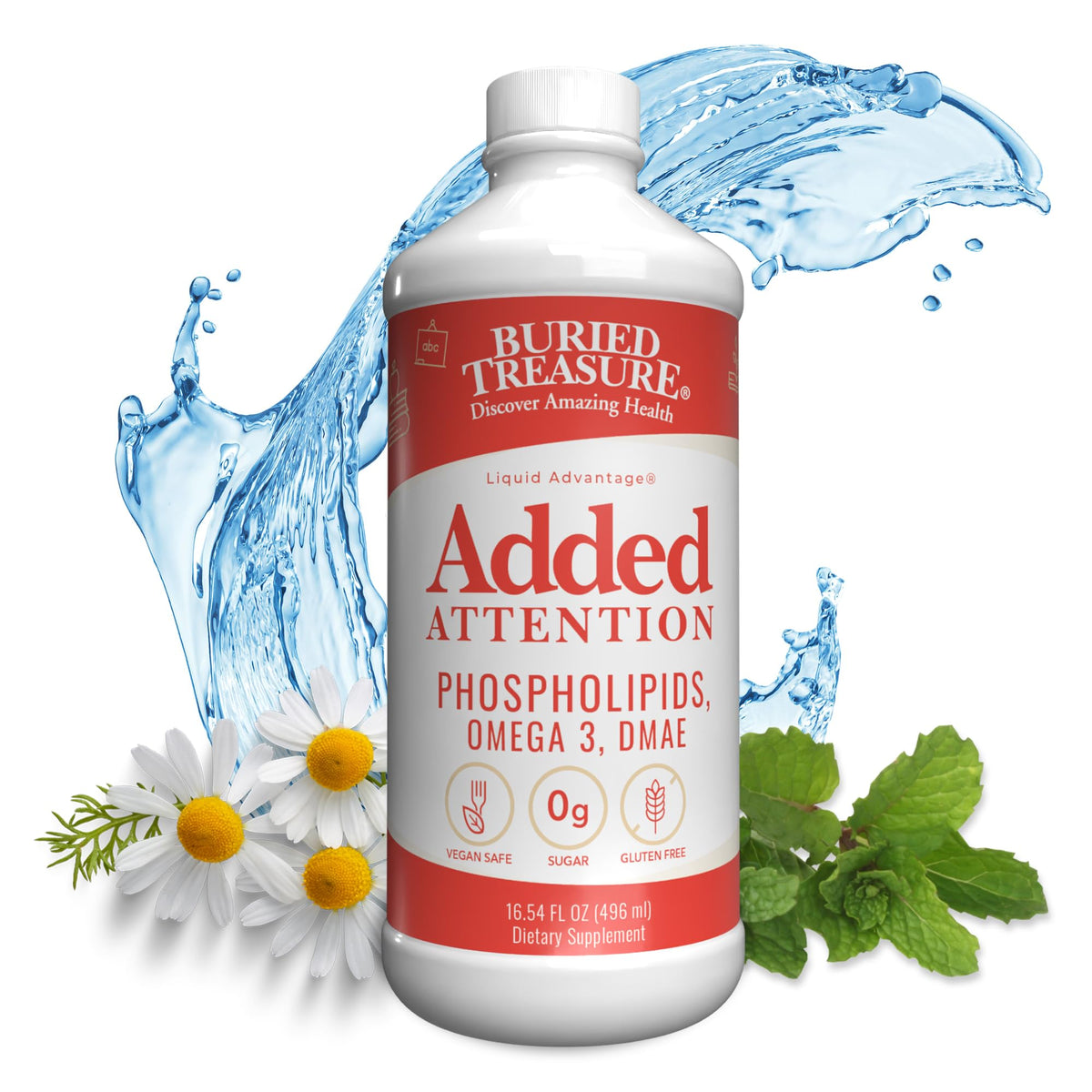 Buried Treasure Added Attention en botella, apoyo para la concentración diaria de niños