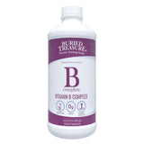 Buried Treasure B Complete: etiqueta de botella con lista de vitaminas B.