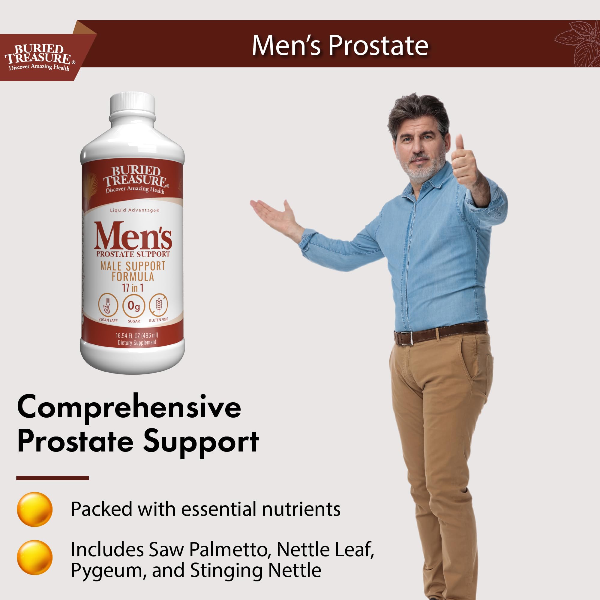 Buried Treasure Prostate Complete envase de 16 oz libre de BPA