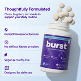 Burst Dental Probiotics fórmula sin aditivos artificiales y lactosa