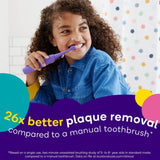 Burst Kids cepillo eléctrico azul, mango de silicona suave para agarre seguro