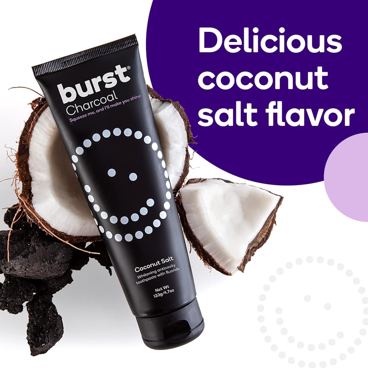 Burst pasta dental sabor sal de coco para una experiencia fresca