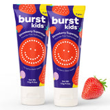 Burst pasta dental infantil sabor fresa sin fluor, cepillado diario suave