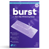Burst caja de tiras blanqueadoras de menta para uso en casa.