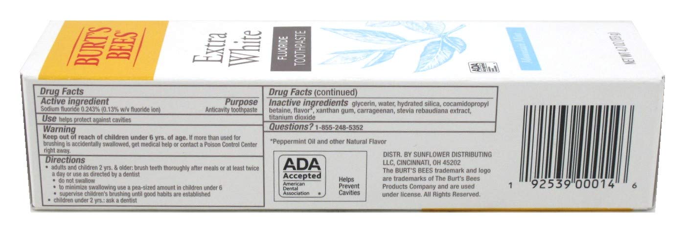 Pasta dental Burt's Bees Mountain Mint, tubo único, sabor refrescante para cepillado diario.