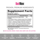 BustMaxx detalle etiqueta calidad: pruebas de laboratorio de ingredientes.