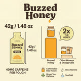 Buzzed Honey Go Packs: cafeína de té verde para enfoque sin nervios.