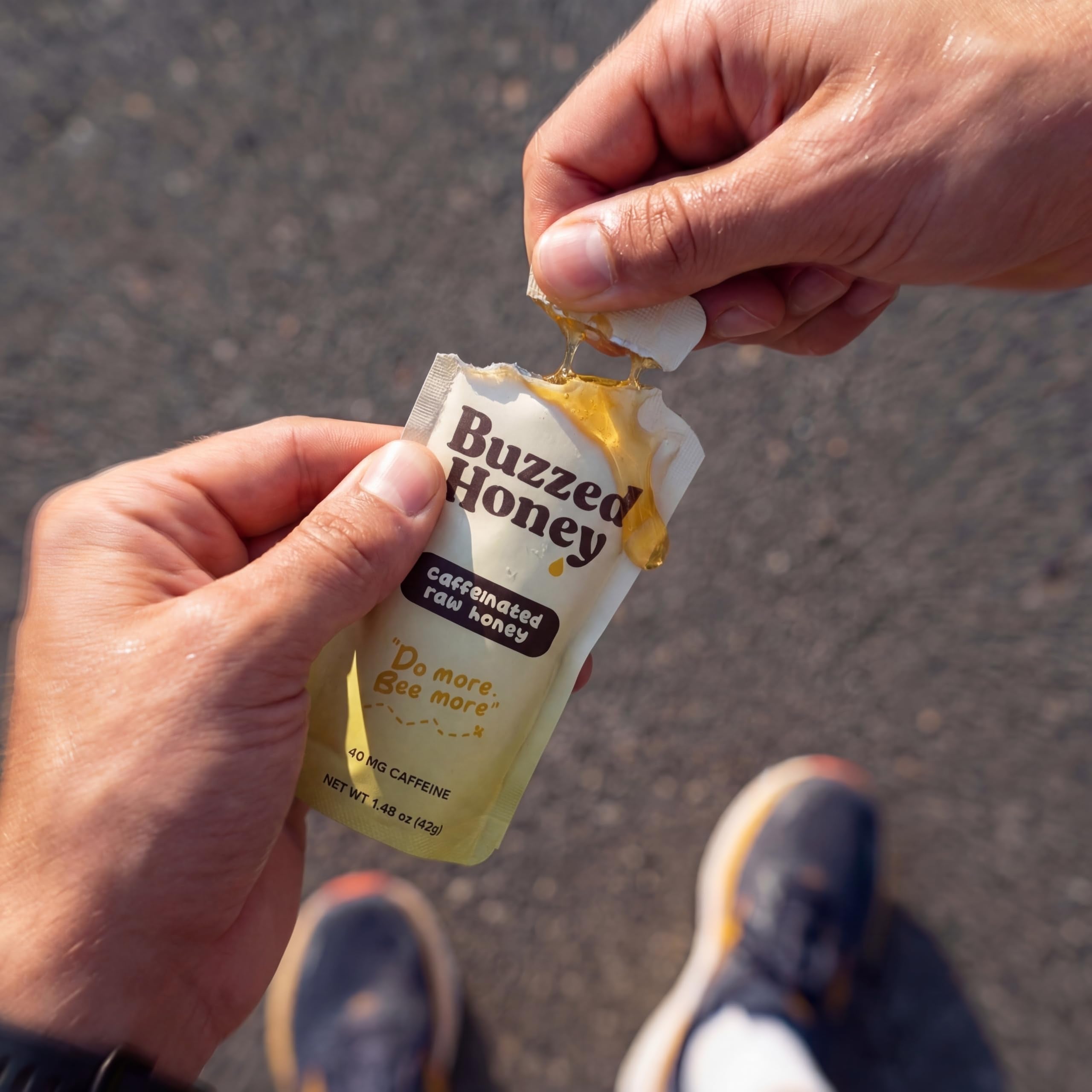 Buzzed Honey Go Packs: porción individual 1oz lista para llevar.