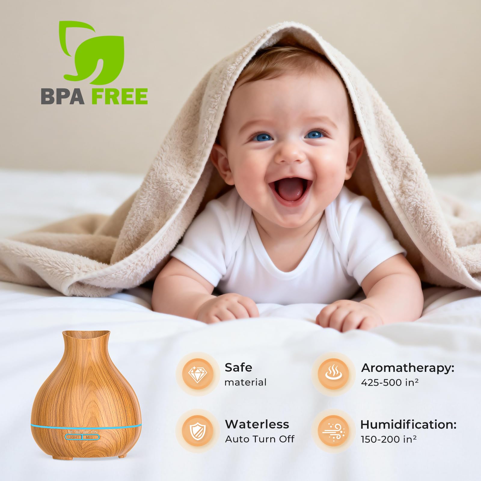 BZseed difusor en dormitorio de bebé para entorno sereno