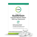 C'rcle Guaifenesin 1200 mg empaque frontal para alivio gradual de mucosidad.