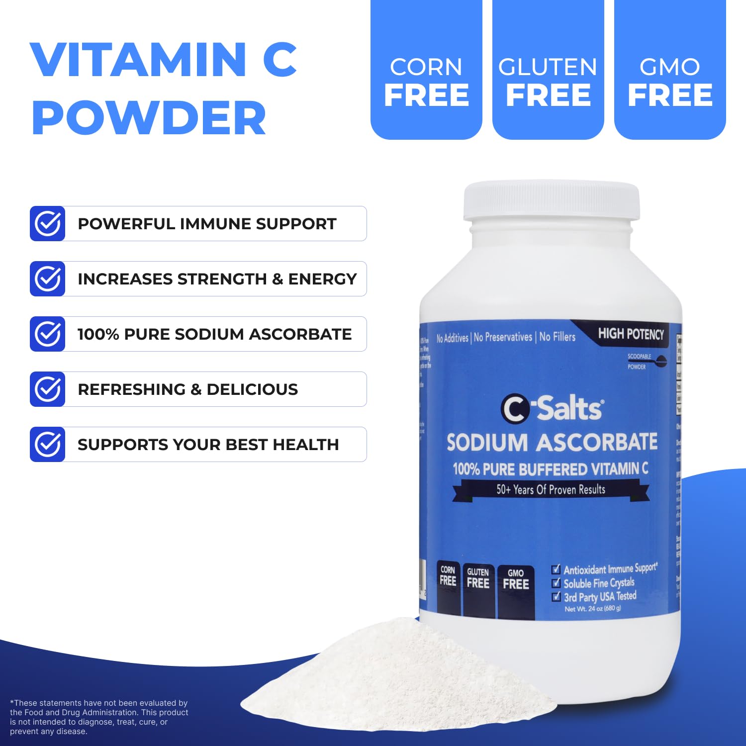 Uso de C-Salts Ascorbato de sodio puro en recetas y batidos.