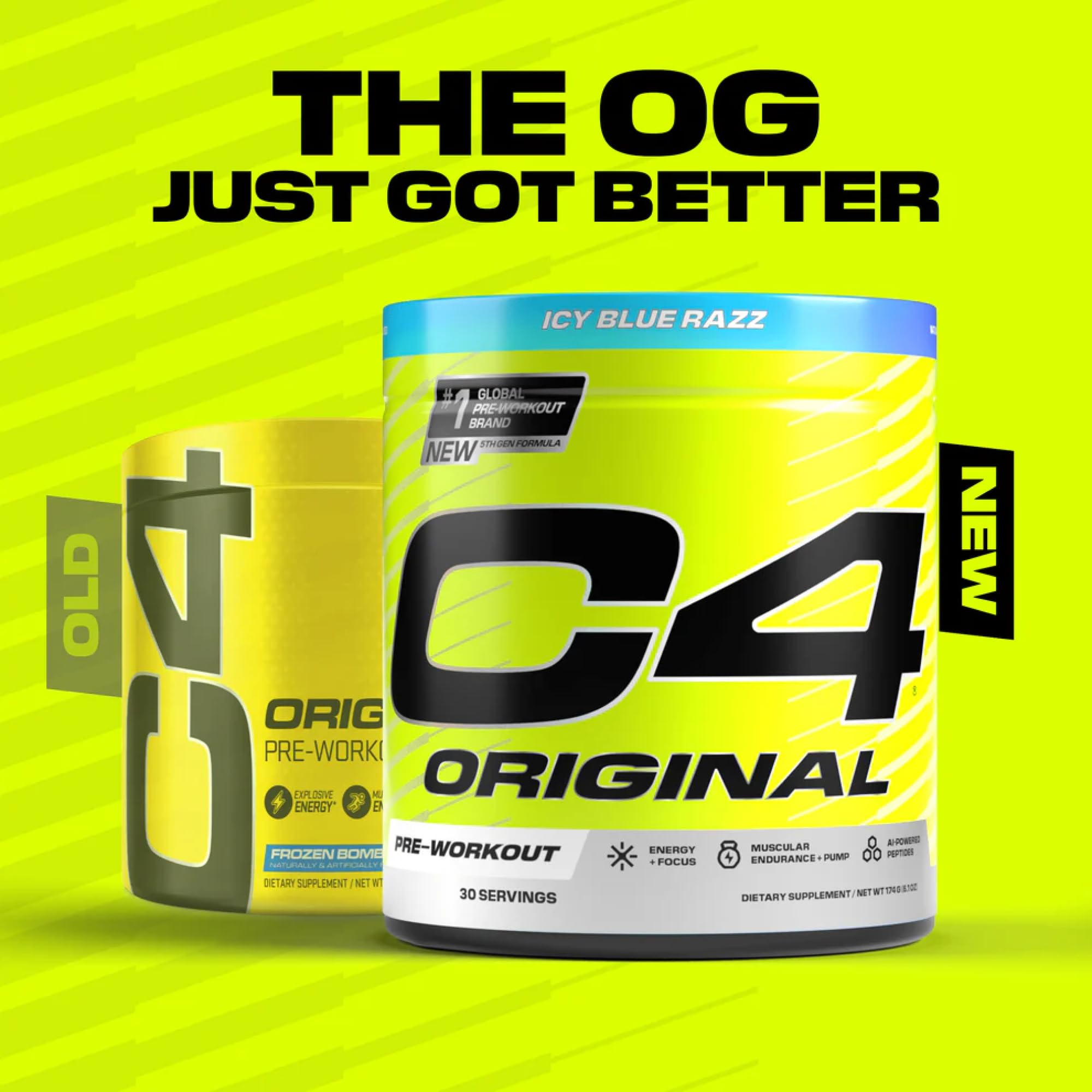 C4 Original, 30 porciones para planes de entrenamiento de un mes.