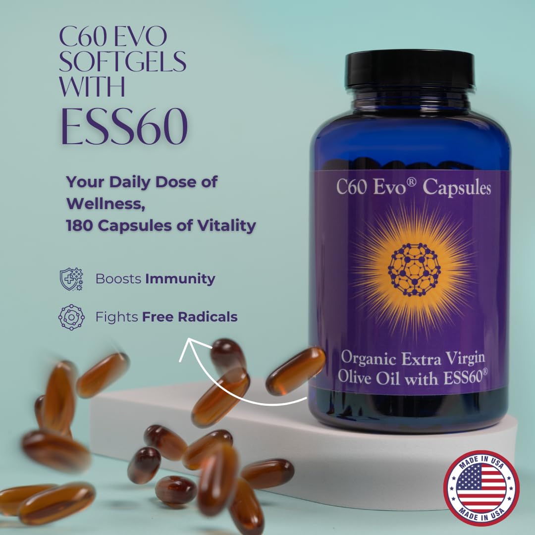 C60 Evo cápsulas gel suave con aceite de oliva virgen extra para uso diario