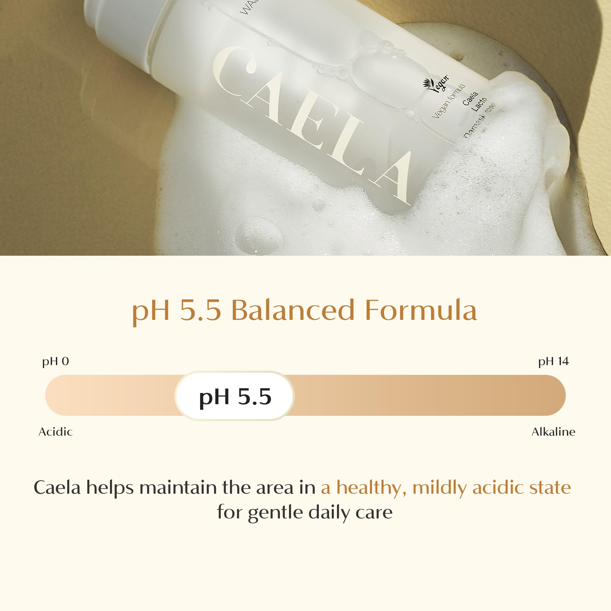 Caela Lavado Íntimo: espuma-nube para aplicación sin fricción diaria.