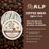 Caffeine Break: empaque premium enfocado en la visualización clara del producto.