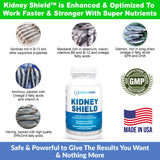 Caja del pack Kidney Restore y Kidney Shield para soporte diario renal.