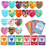 CAKKA tarjetas valentinas 24 con corazón piedra para intercambio en clase.