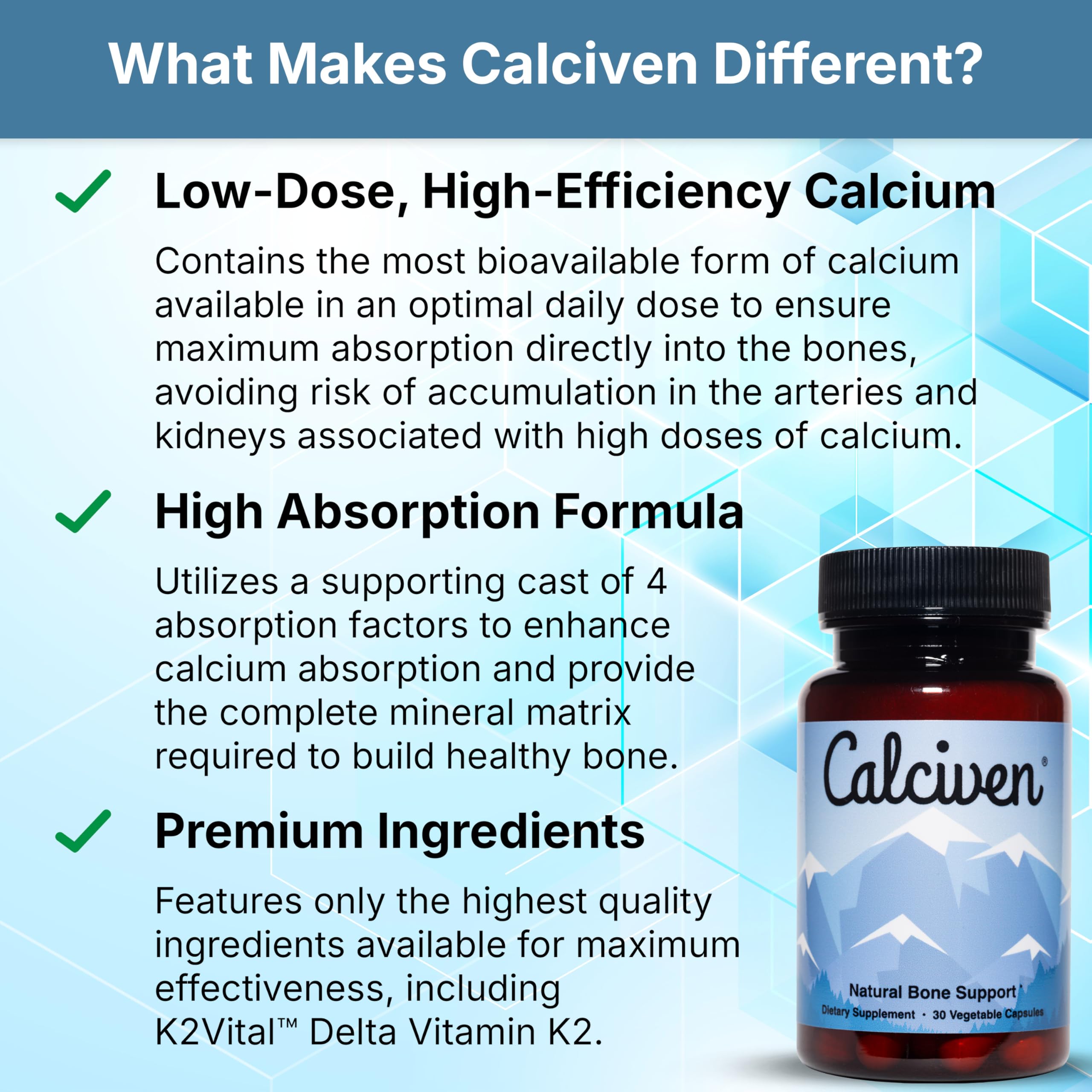 Calciven composición con calcio, magnesio, borón y vitaminas esenciales