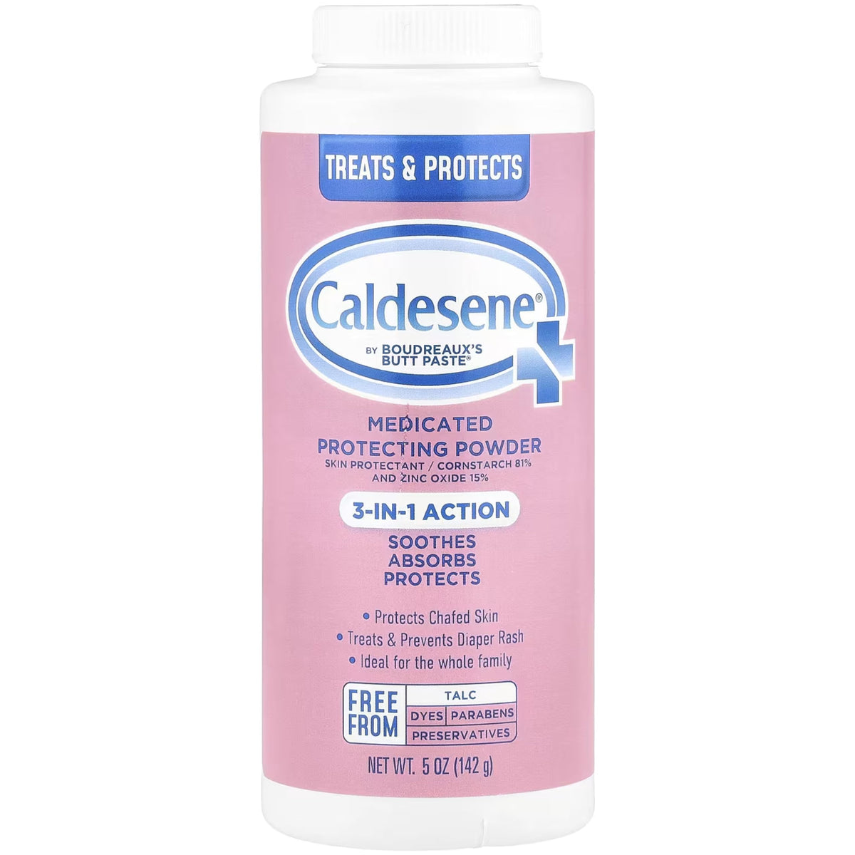 Caldesene polvo protector medicado en botella, protege la piel.