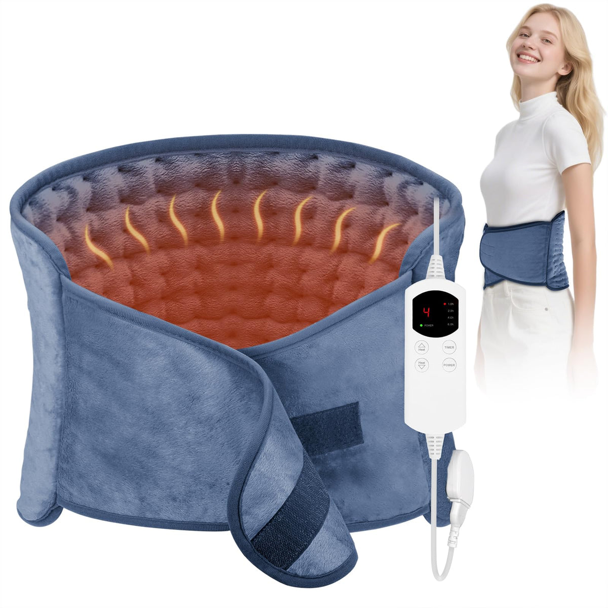 Calido manta calor espalda correa ajustable para uso cómodo