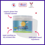 Avena coloidal en California Baby calma la irritación de eczema.