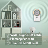 Calm Me: volumen y temporizador ajustables para control.