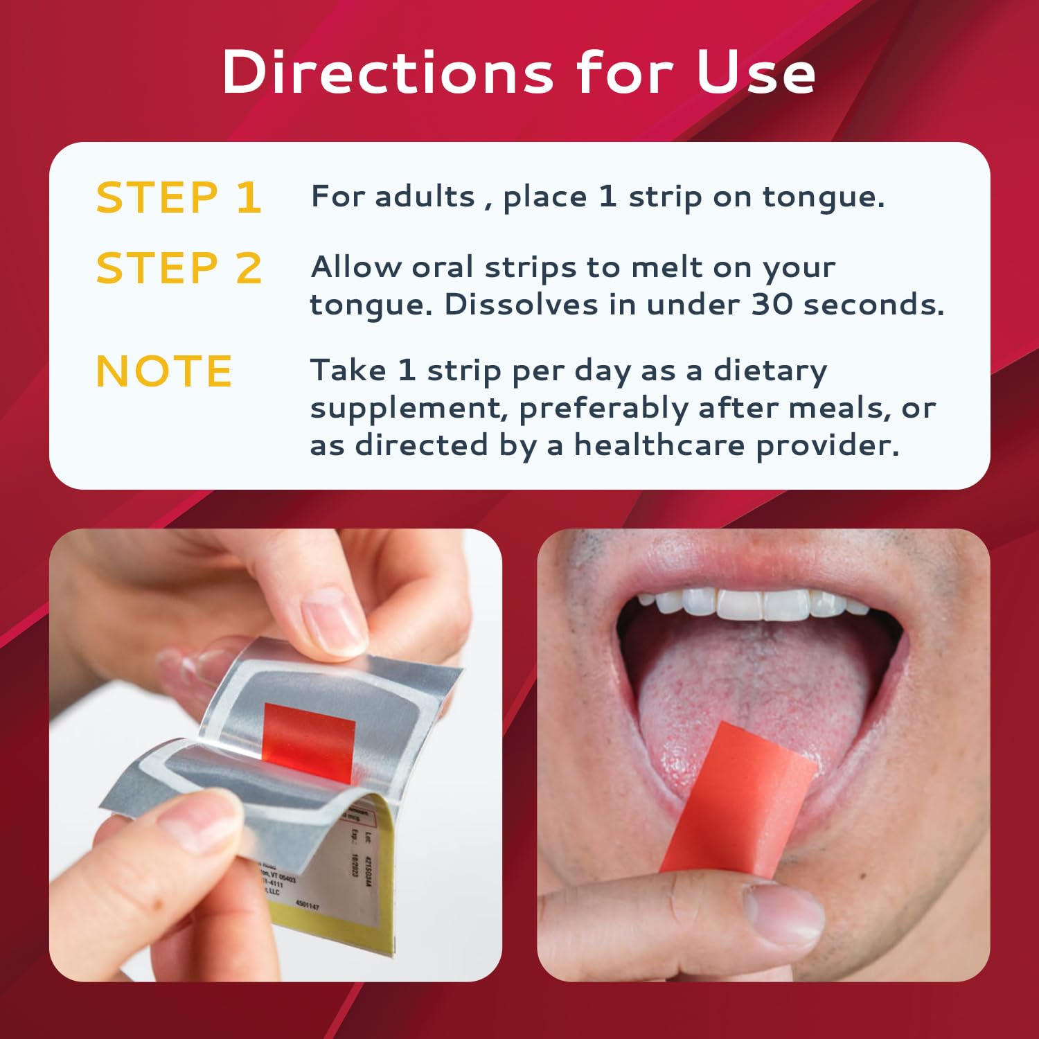 CALMOUR B12 Strips sabor menta, uso diario y refrescante