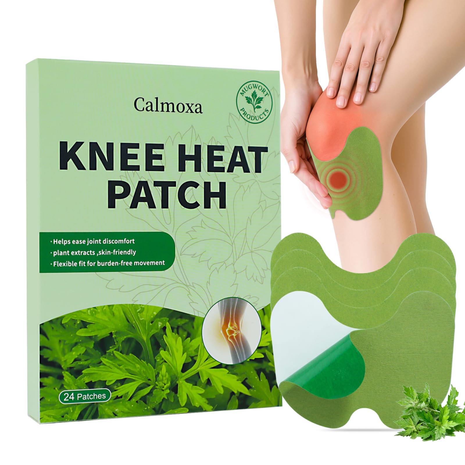 Calmoxa parches para la rodilla, aplicación cómoda para movilidad diaria.