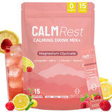 Envase CalmRest con polvo de magnesio para relajación diaria y salud general