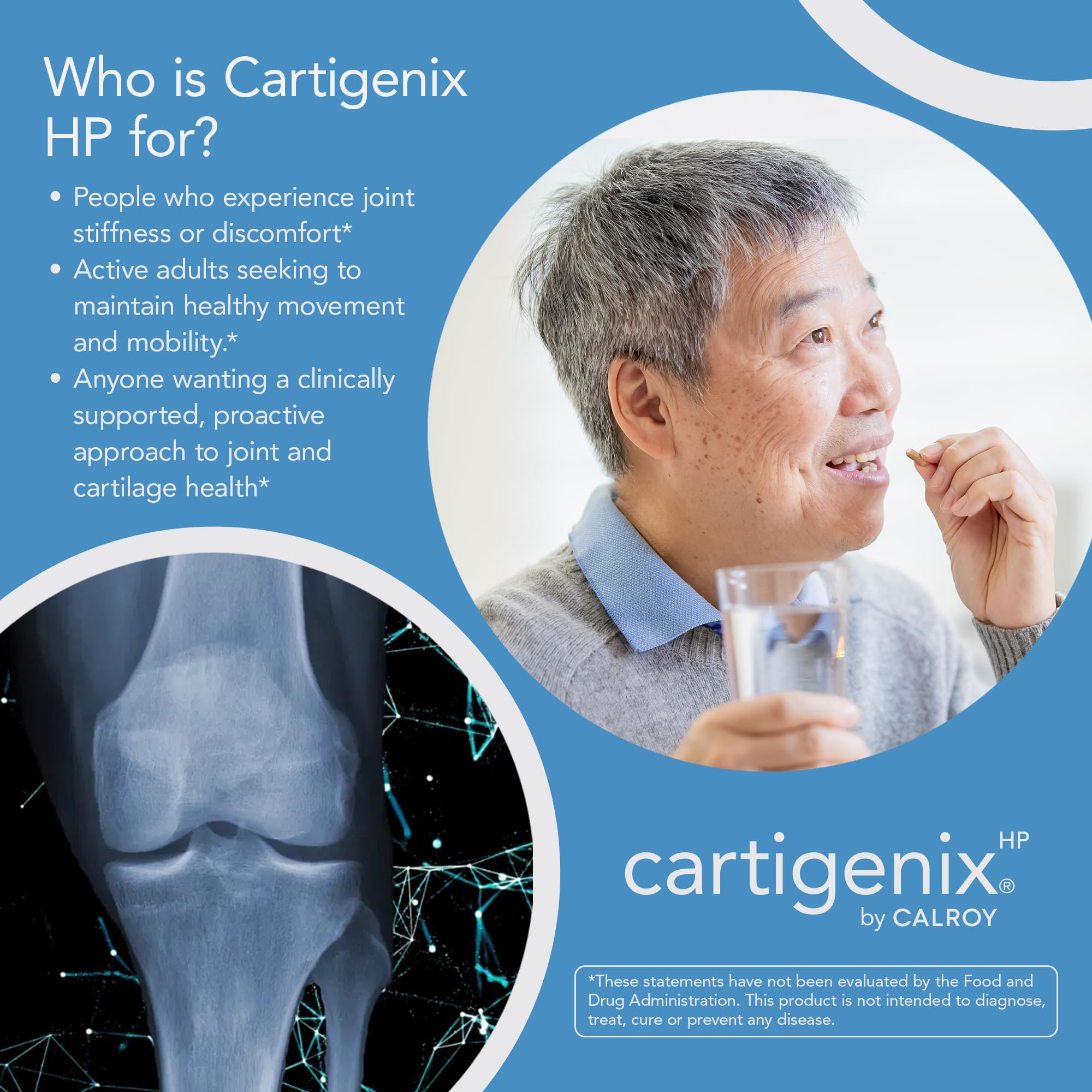 Etiquetas de Cartigenix HP con ingredientes basados en plantas.