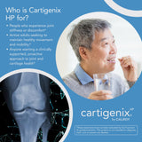 Etiquetas de Cartigenix HP con ingredientes basados en plantas.
