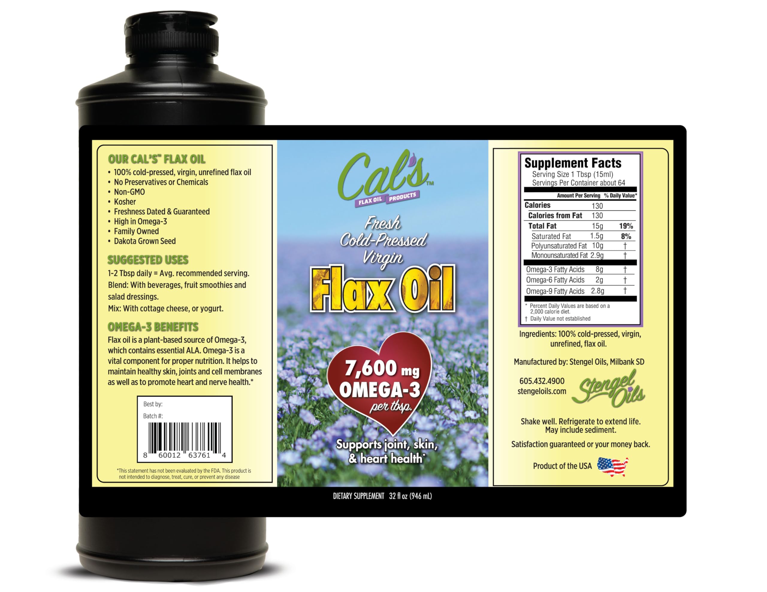 Presentación de 32 oz de Cal's para la familia.