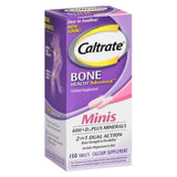 Caltrate 600+D3 Plus Minerals, mini tableta, apoyo para huesos fuertes y flexibles.