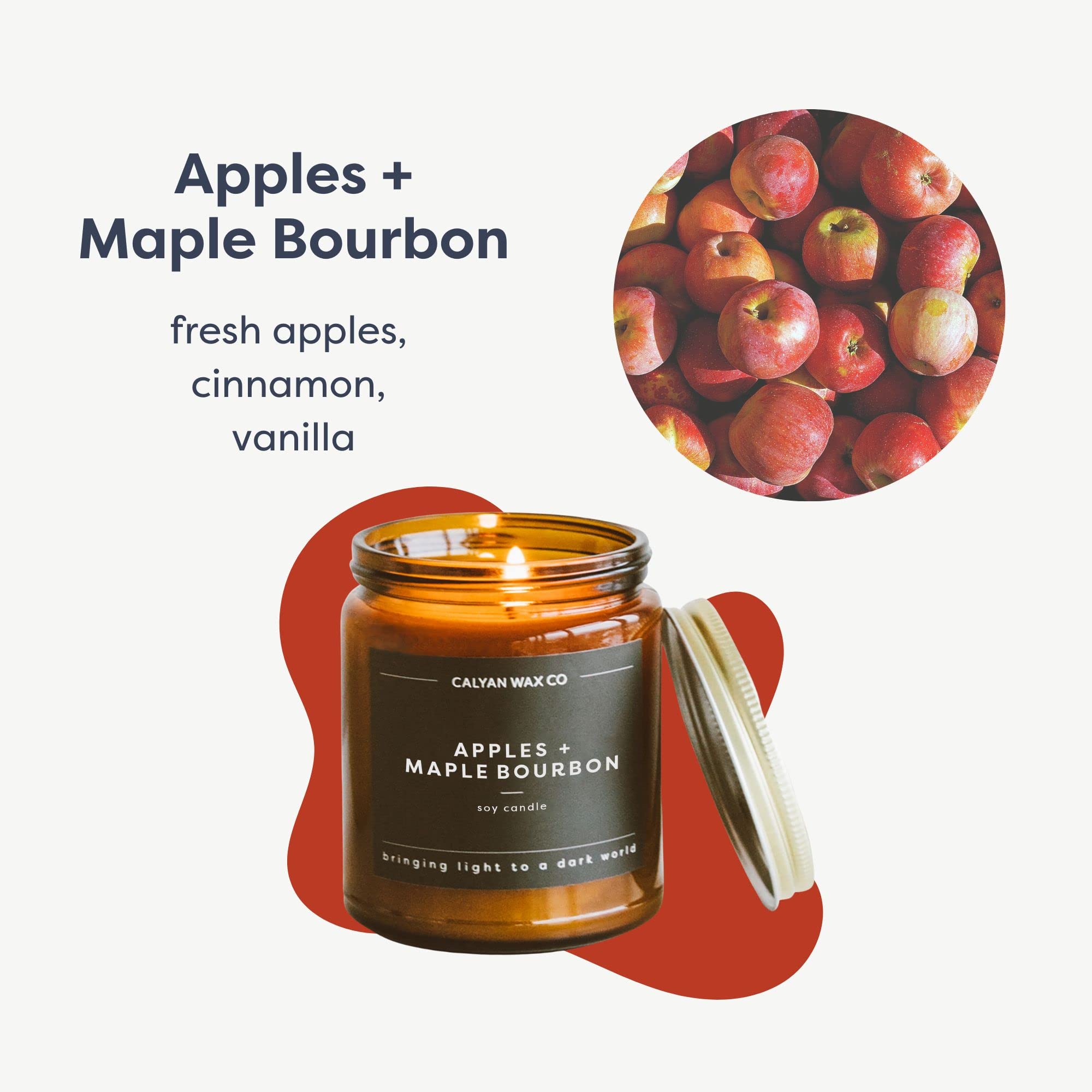 Calyan Manzanas Arce Bourbon: vela de cera de soya sin toxinas