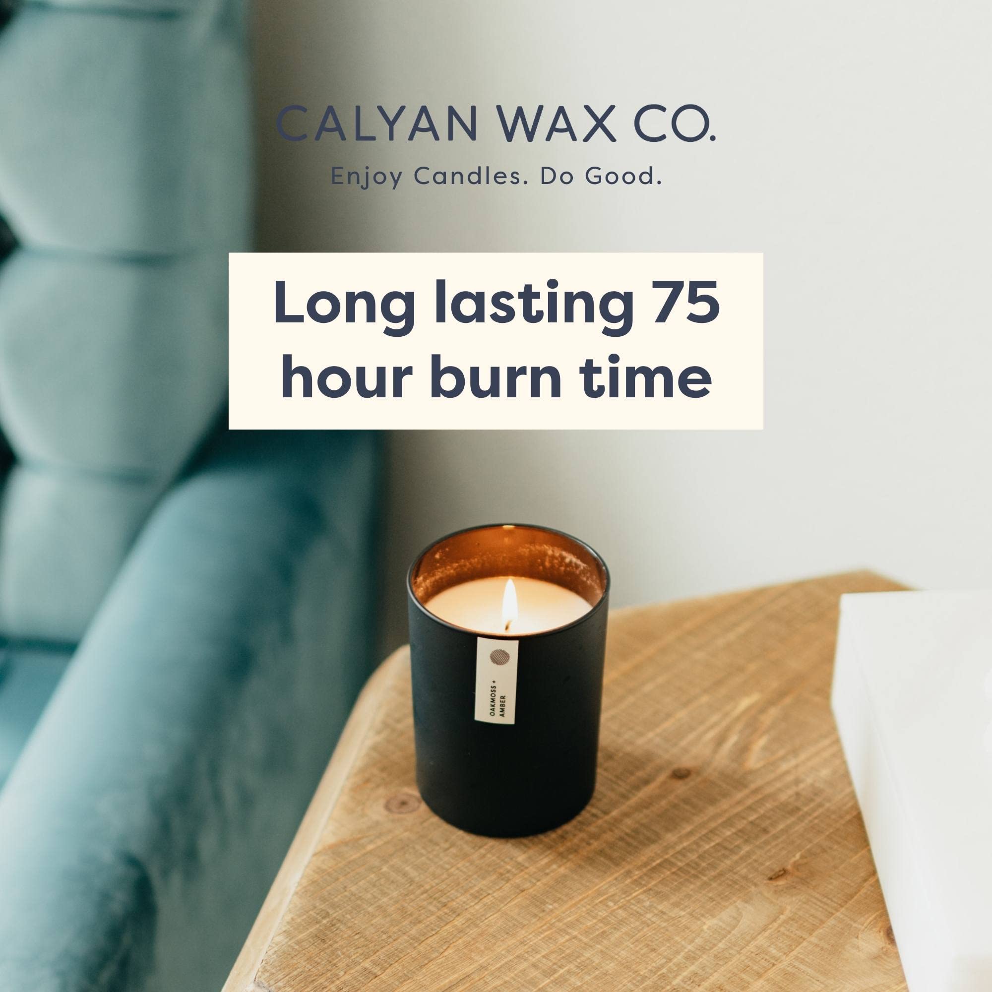 Calyan Wax Co. vela de soya premium en frasco negro mate