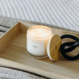 Empaque premium de vela Calyan Aspen y Fog, regalo perfecto de lujo
