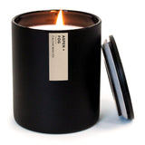Calyan Wax Co. Aspen y Niebla: vela de soya negra en jarrón para sala