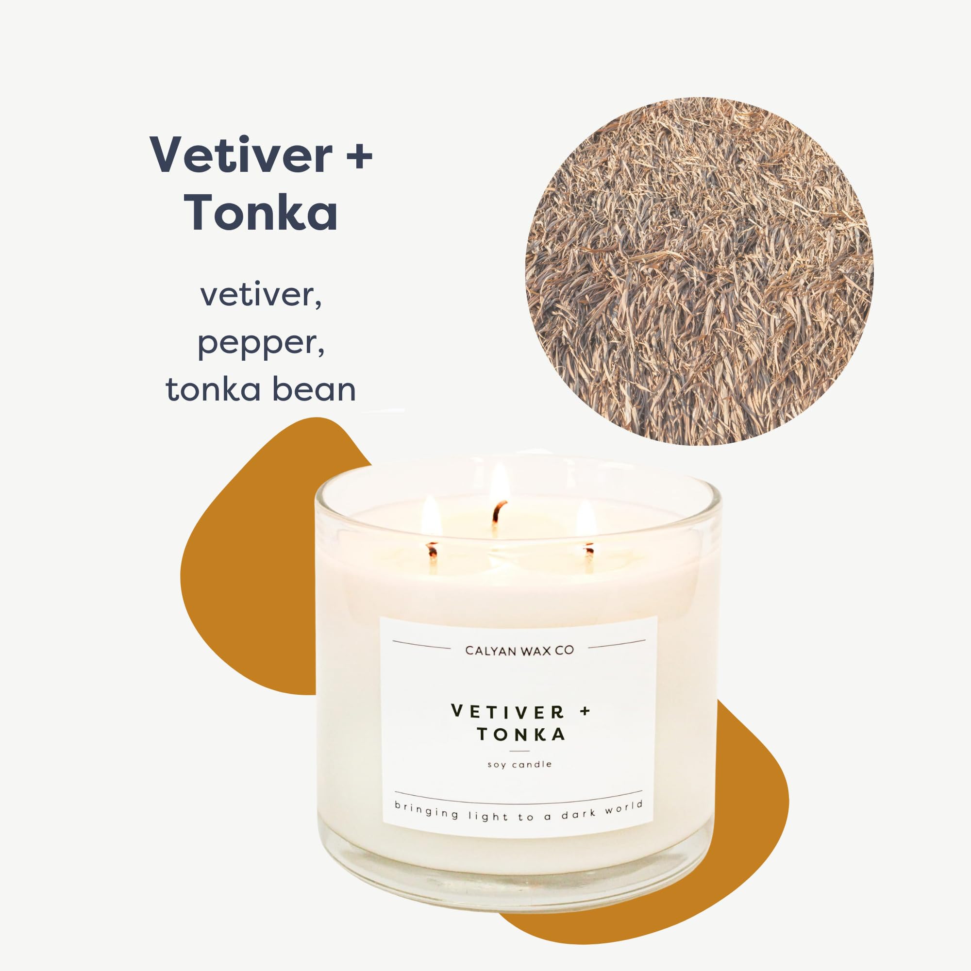 Primer plano del aroma terroso de Vetiver y Tonka para relajación