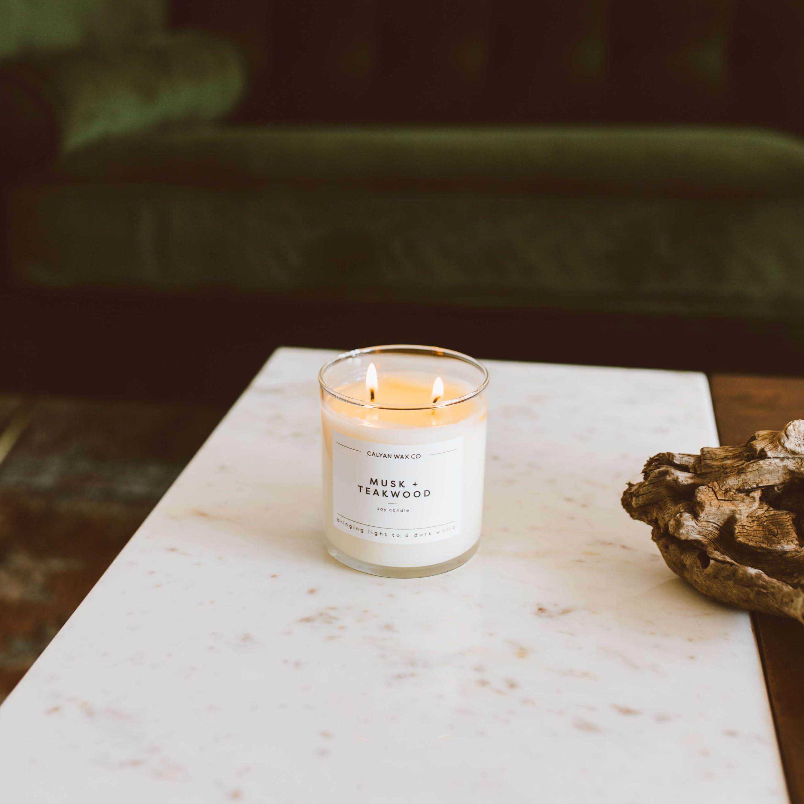Calyan Wax Co. Ingredientes vegetales, aroma limpio y sostenible para el hogar.