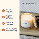 Vela Calyan Wax Co. en empaque ecológico, regalo consciente para atmósferas