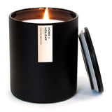 Calyan Wax Co. vela jarrón negro 75 horas, ideal para sala de estar.