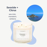 Calyan Wax Co. Vela Seaside & Citrus en tarro grande para uso prolongado en casa.