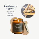 Calyan Wax Co. vela de soja de lujo en frasco ámbar para casa limpia.