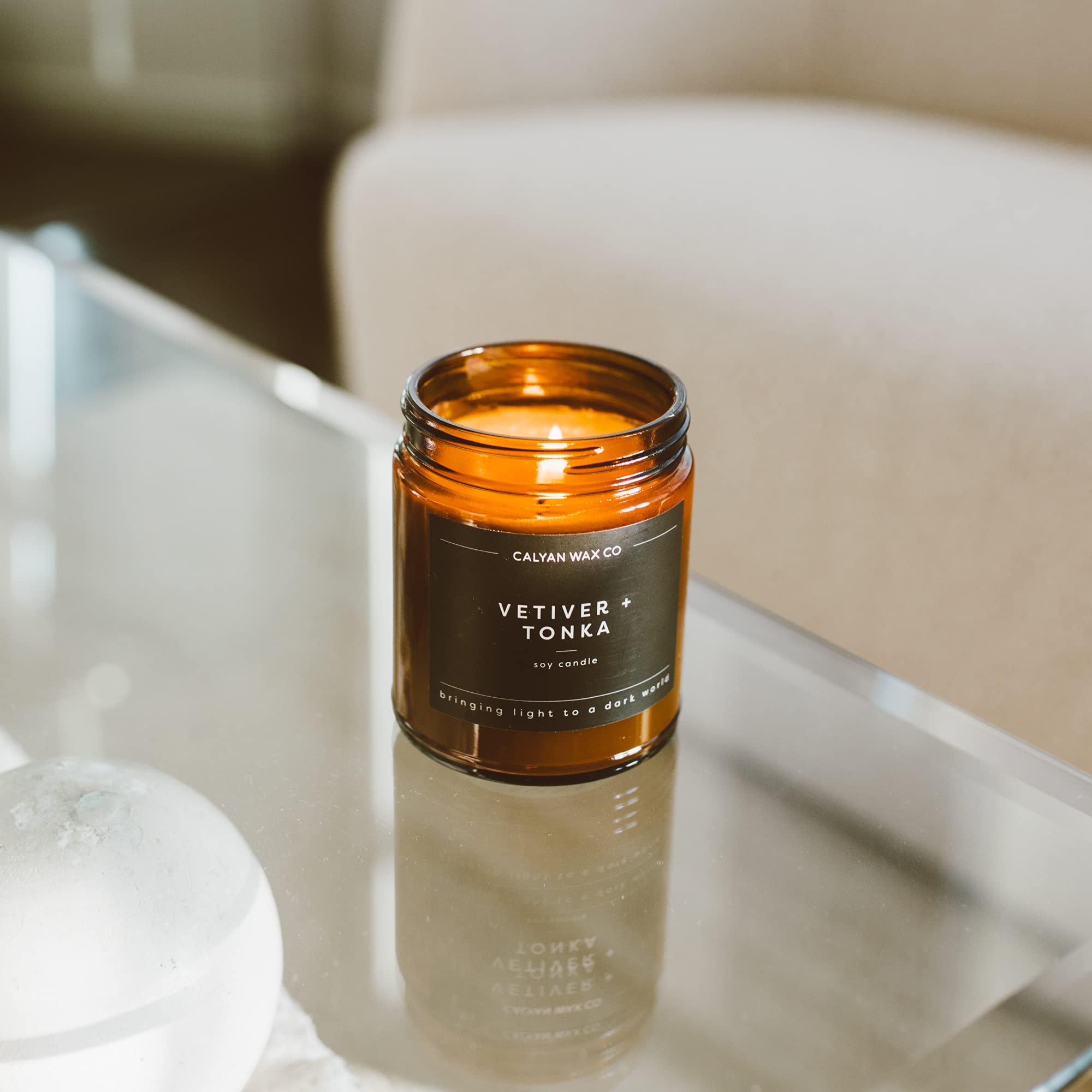 Calyan Wax Co. Vela vegetal, sin crueldad y libre de parafina.