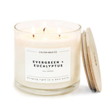 Calyan Wax Co. Evergreen y Eucalipto: vela tres-mechas para ambientar salones.
