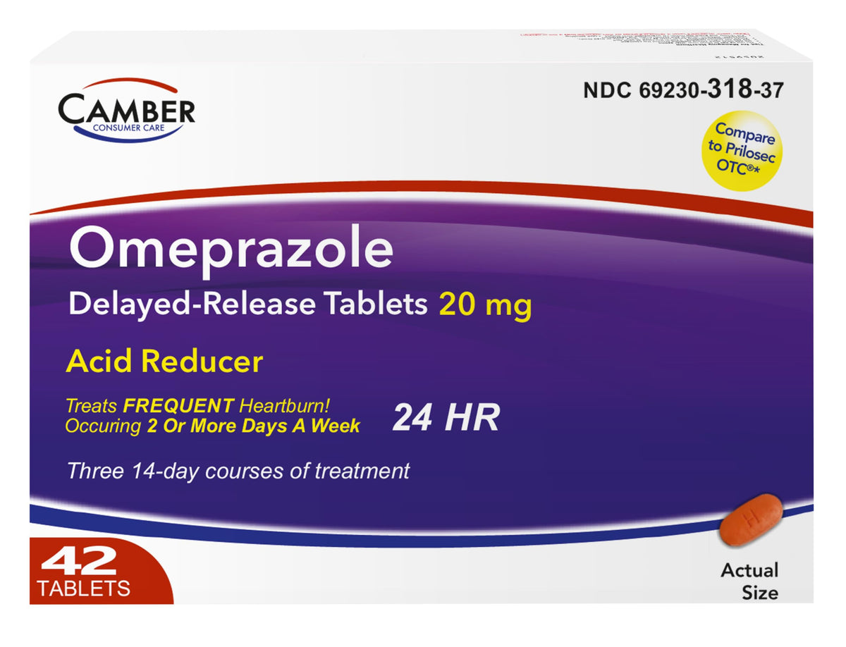 Camber Omeprazol 20 mg: tabletas de liberación retardada para alivio sostenido