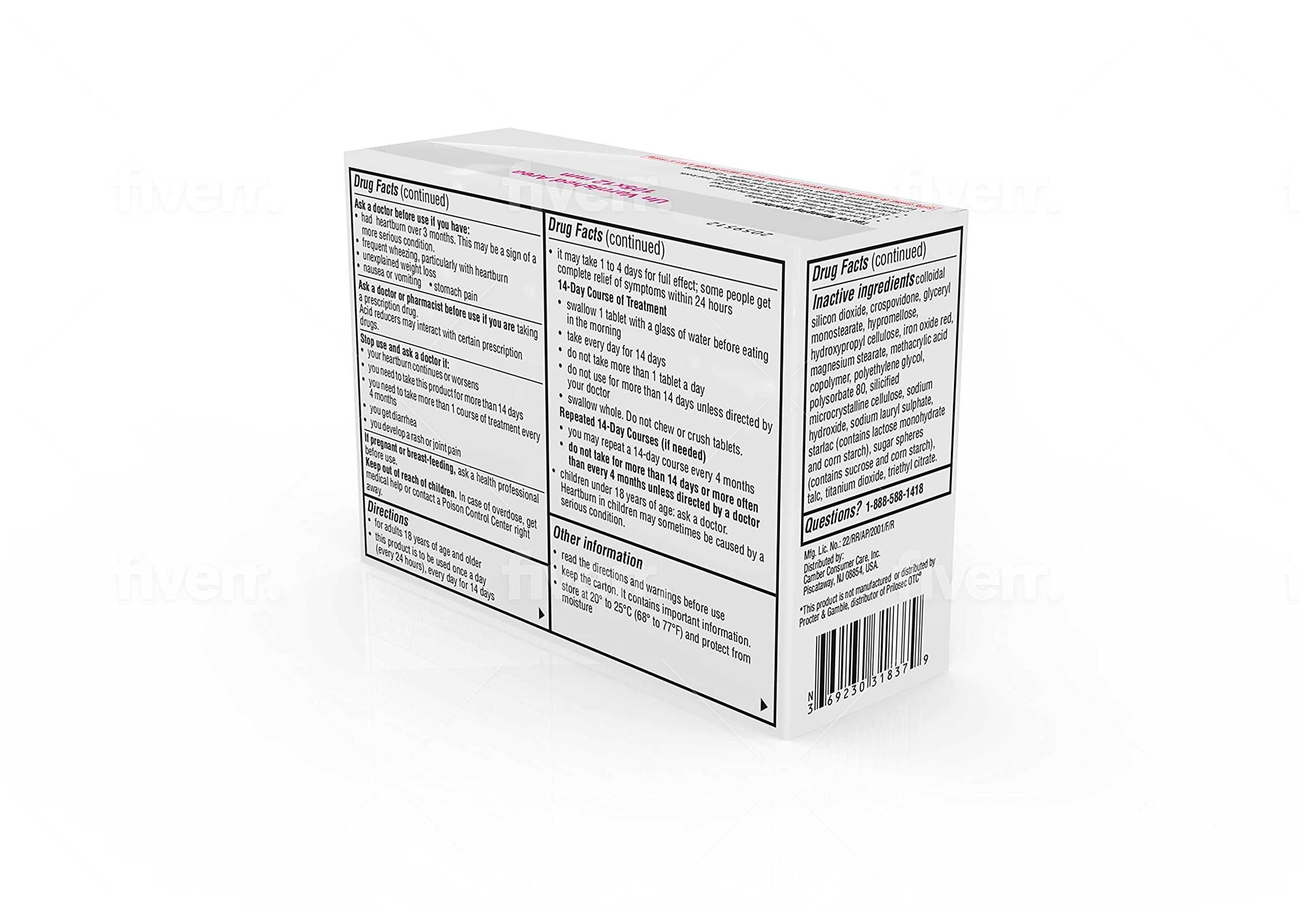Camber Omeprazol 20 mg: tres tratamientos de 14 dias incluidos