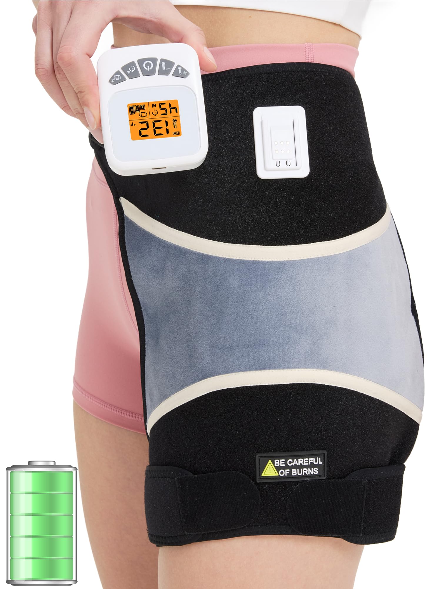 CAMECO funda de cadera con masaje y calor, alivio cómodo para uso diario.