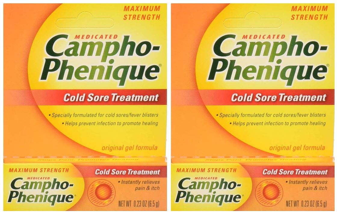 Campho-Phenique gel en botella para alivio rápido del dolor y la comezón.
