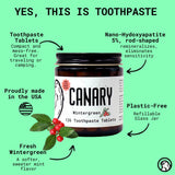 Canary Clean ingredientes naturales sin fluor para cuidado dental seguro.